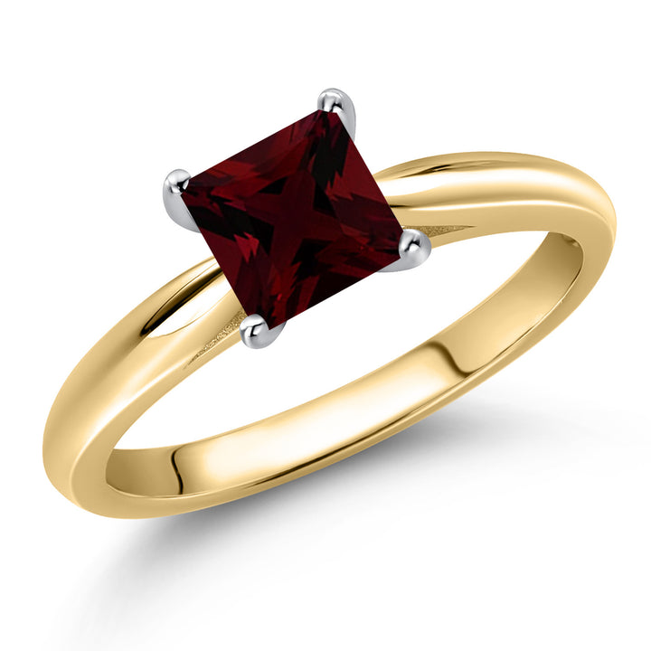 Garnet - January_5_Ring in 10K Two Tone Gold
