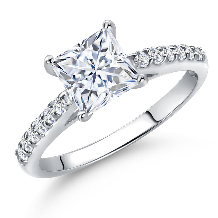 White Moissanite - April_Ring in 10K White Gold