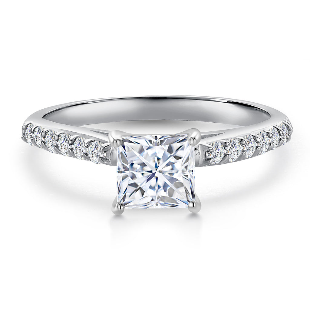 White Moissanite - April_Ring in 10K White Gold