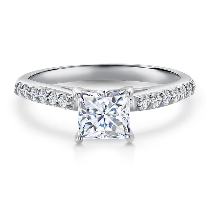 White Moissanite - April_Ring in 10K White Gold