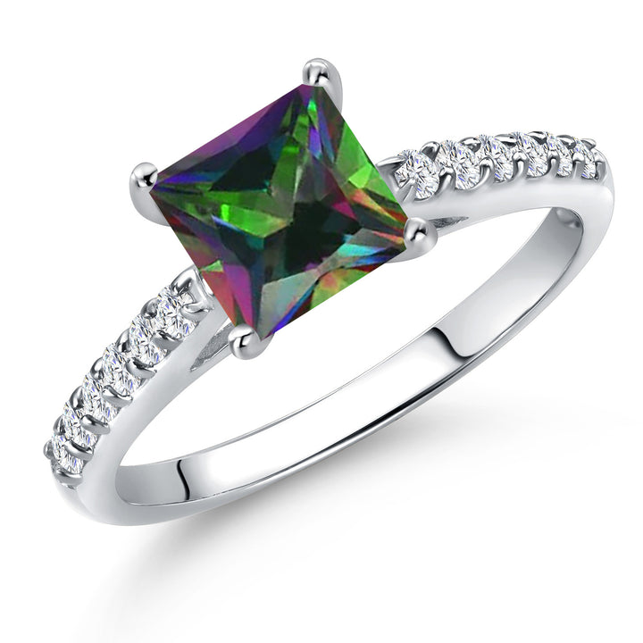 Green Mystic Topaz_5_Ring in 10K White Gold