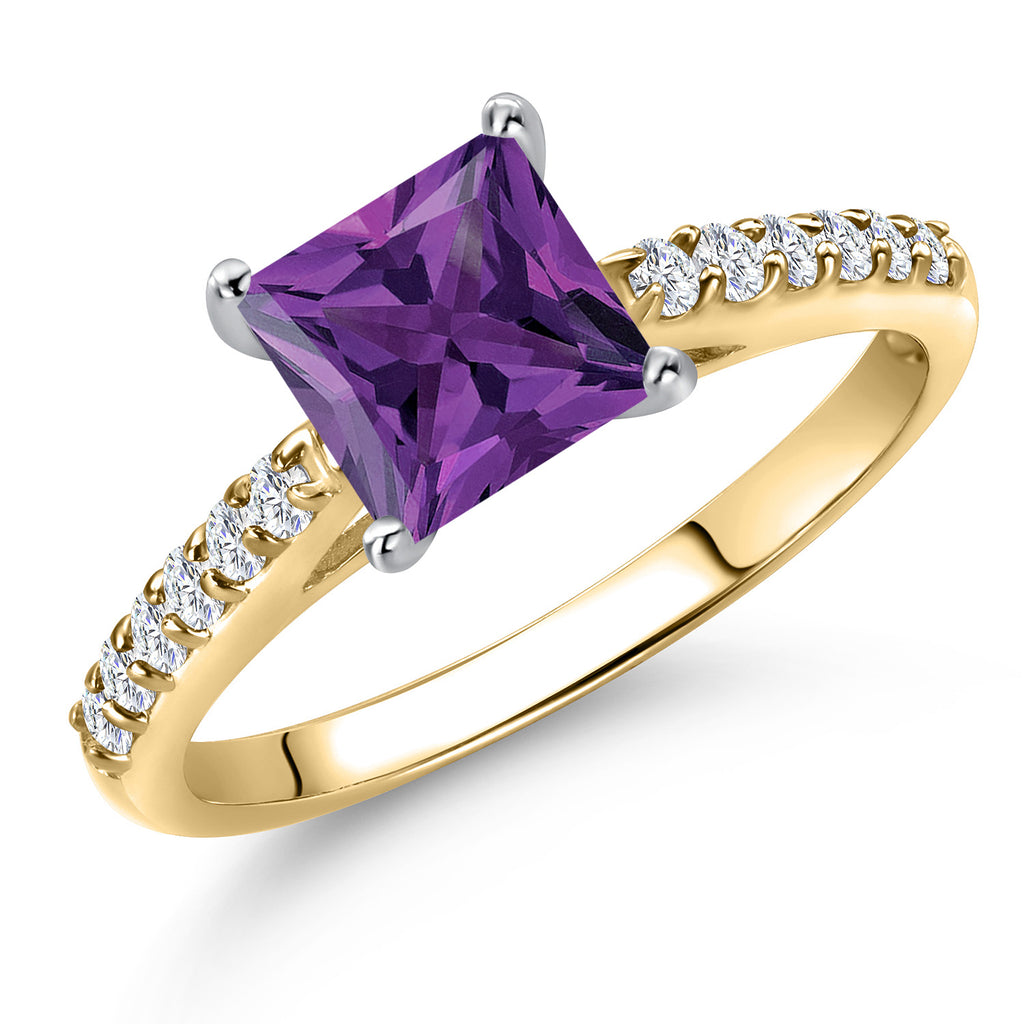 Amethyst - February_8_Ring in 10K Two Tone Gold