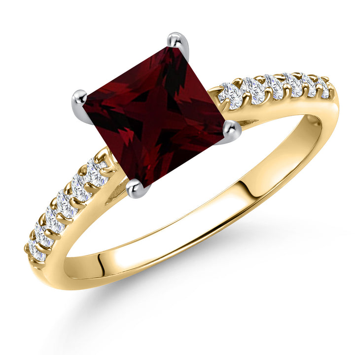 Garnet - January_5_Ring in 10K Two Tone Gold