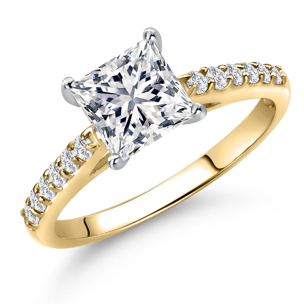 White Lab Grown Diamond - April_8_Ring in 10K Two Tone Gold