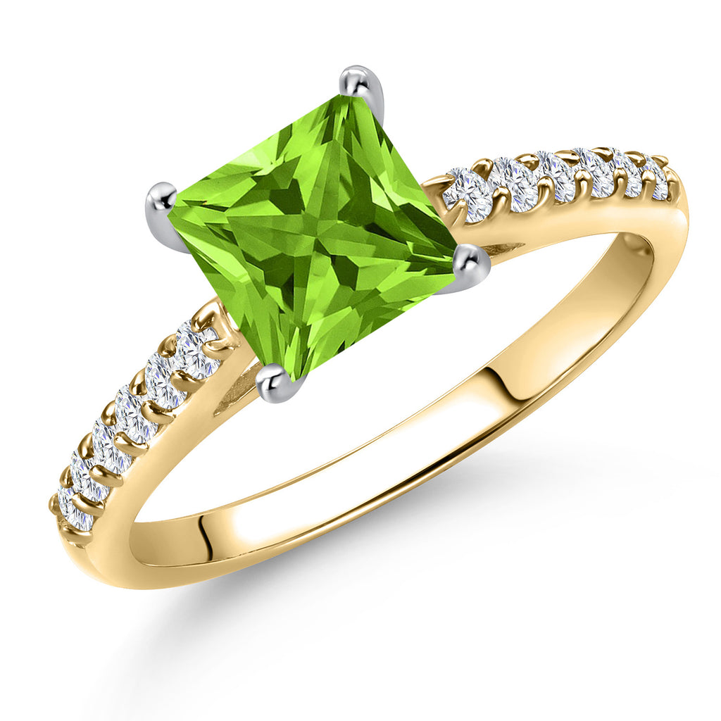 Peridot - August_8_Ring in 10K Two Tone Gold