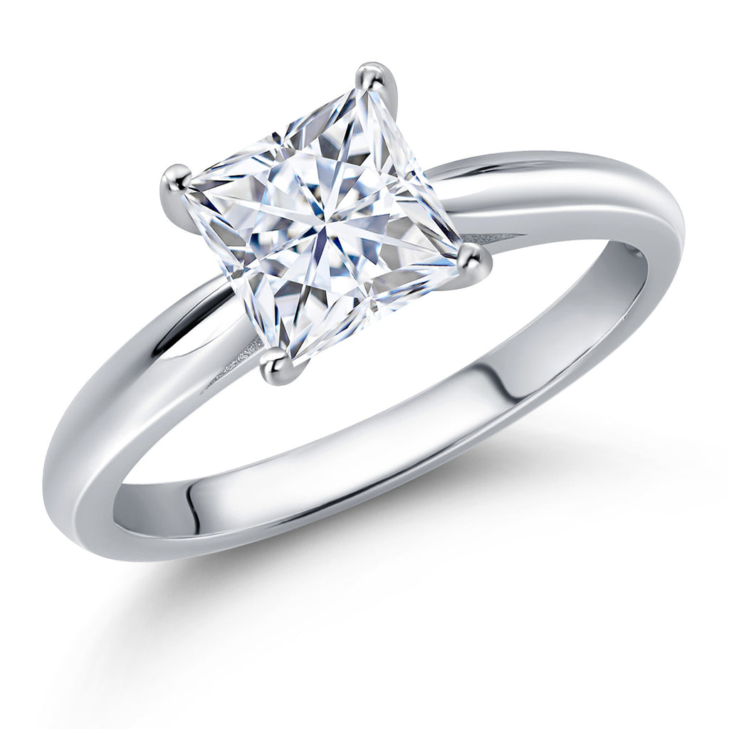 White Moissanite - April_8_Ring in 10K White Gold