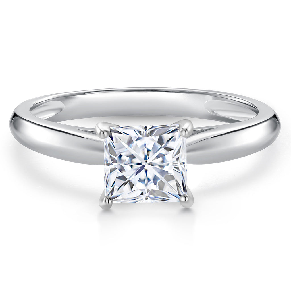 White Moissanite - April_Ring in 10K White Gold