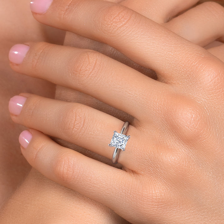 White Moissanite - April_Ring in 10K White Gold