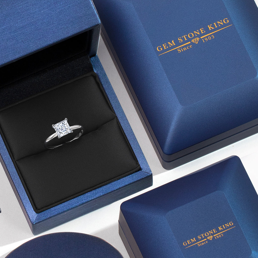 White Moissanite - April_Ring in 10K White Gold
