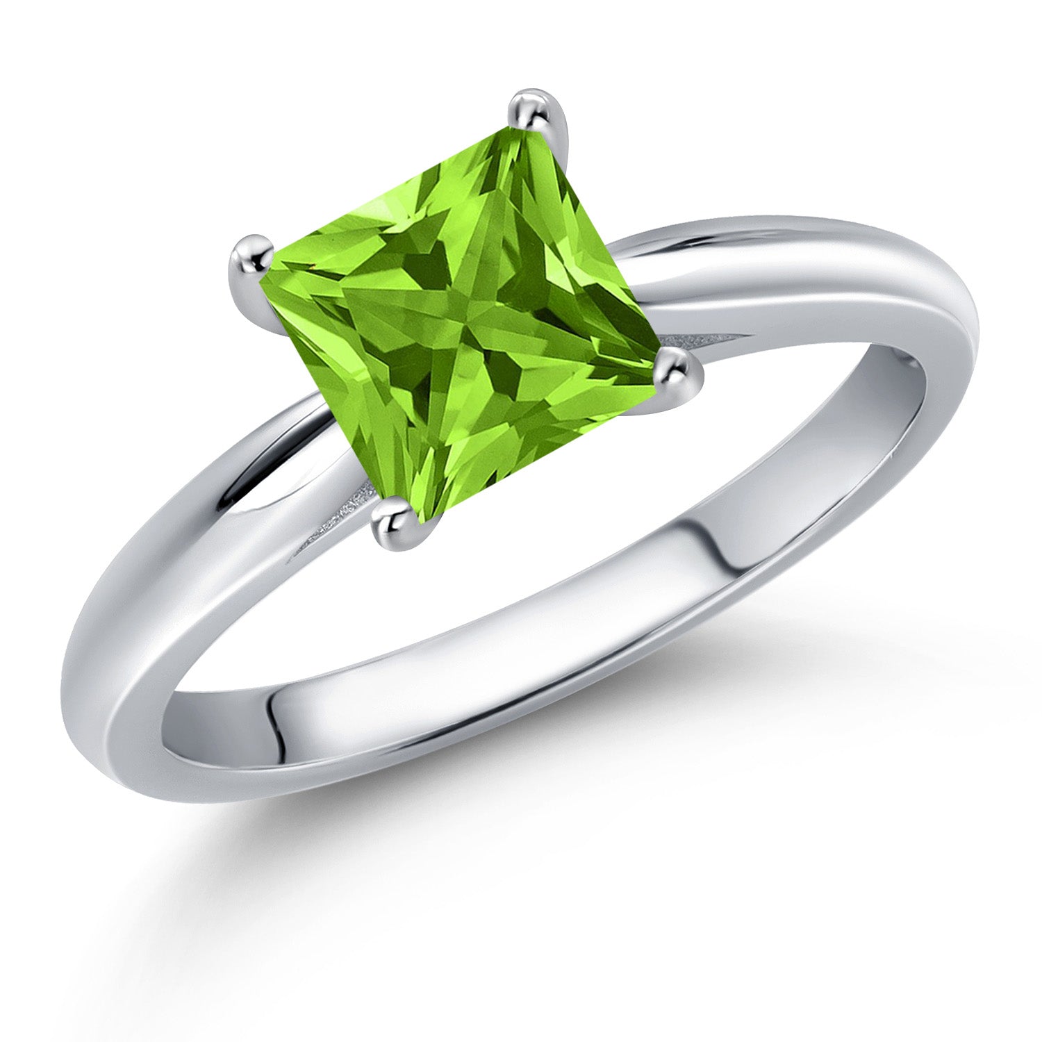 Peridot - August_5_Ring in 10K White Gold
