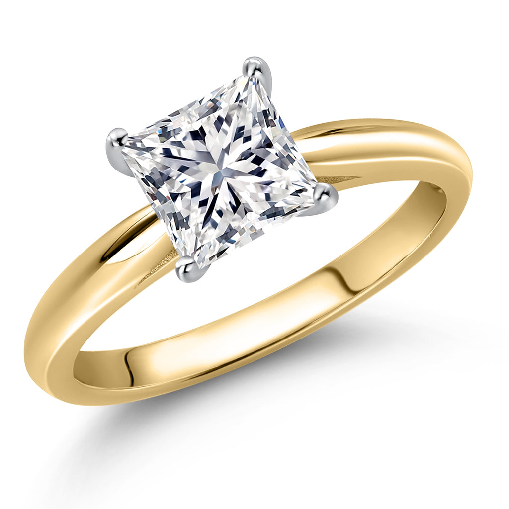 White Lab Grown Diamond - April_5_Ring in 10K Two Tone Gold