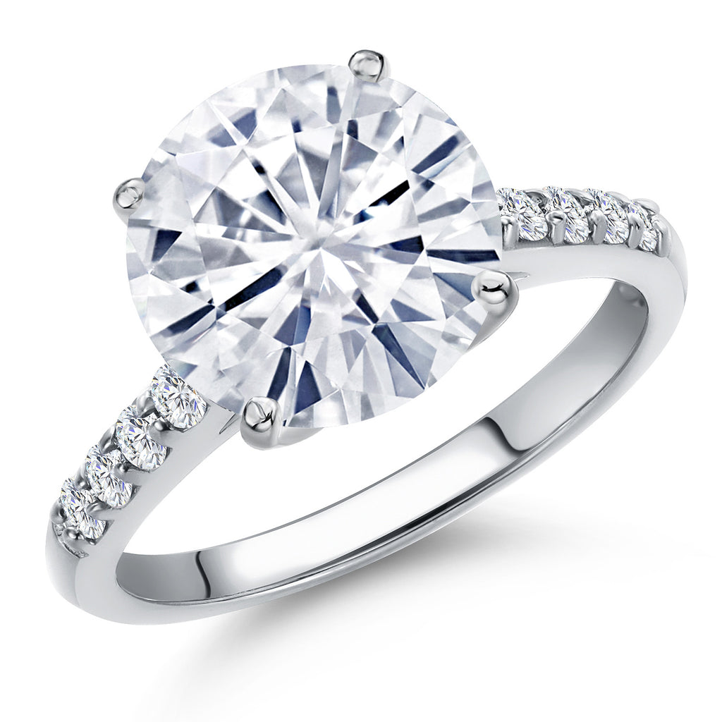 White Moissanite - April_8_Ring in 10K White Gold