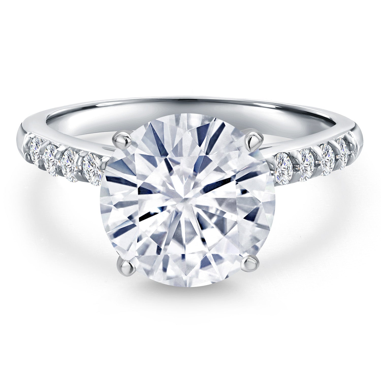 White Moissanite - April_Ring in 10K White Gold