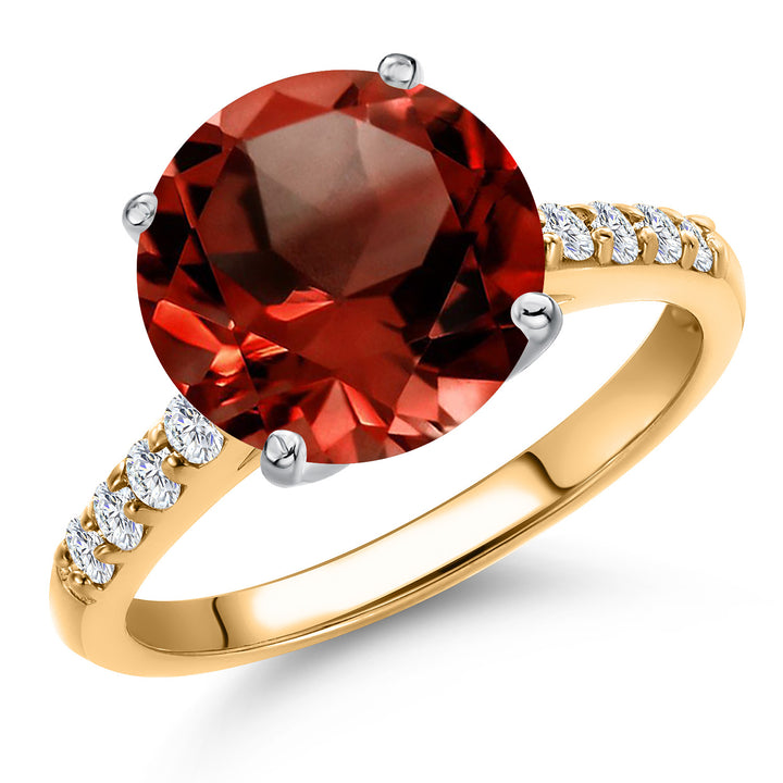Garnet - January_5_Ring in 10K Two Tone Gold