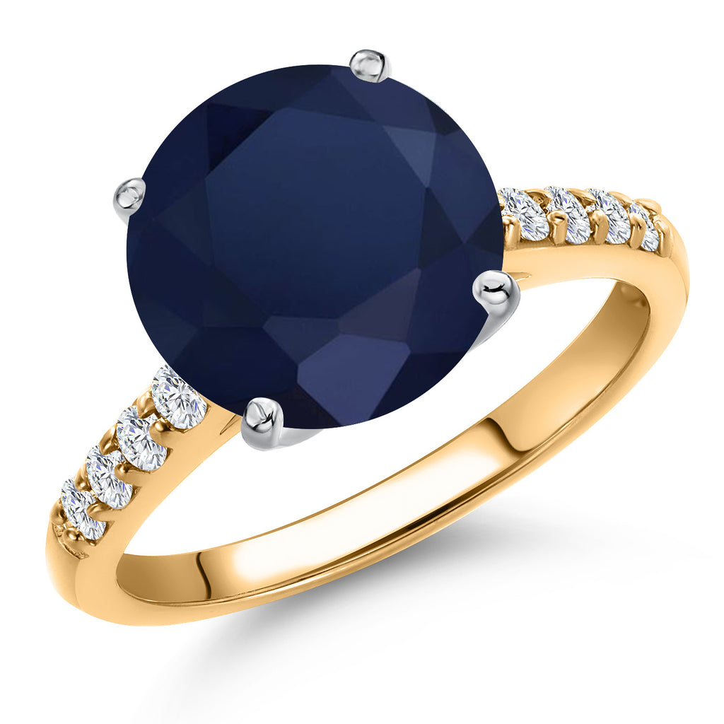 Blue Sapphire - September_9_Ring in 10K Two Tone Gold