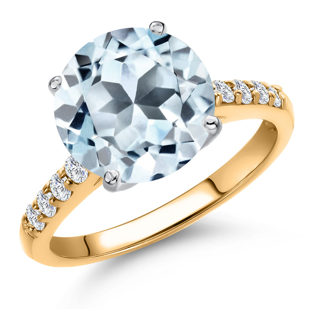 Sky Blue Topaz - November_8_Ring in 10K Two Tone Gold