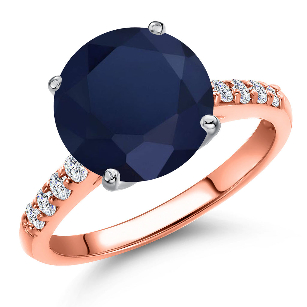 Blue Sapphire - September_8_Ring in 10K Two Tone Gold