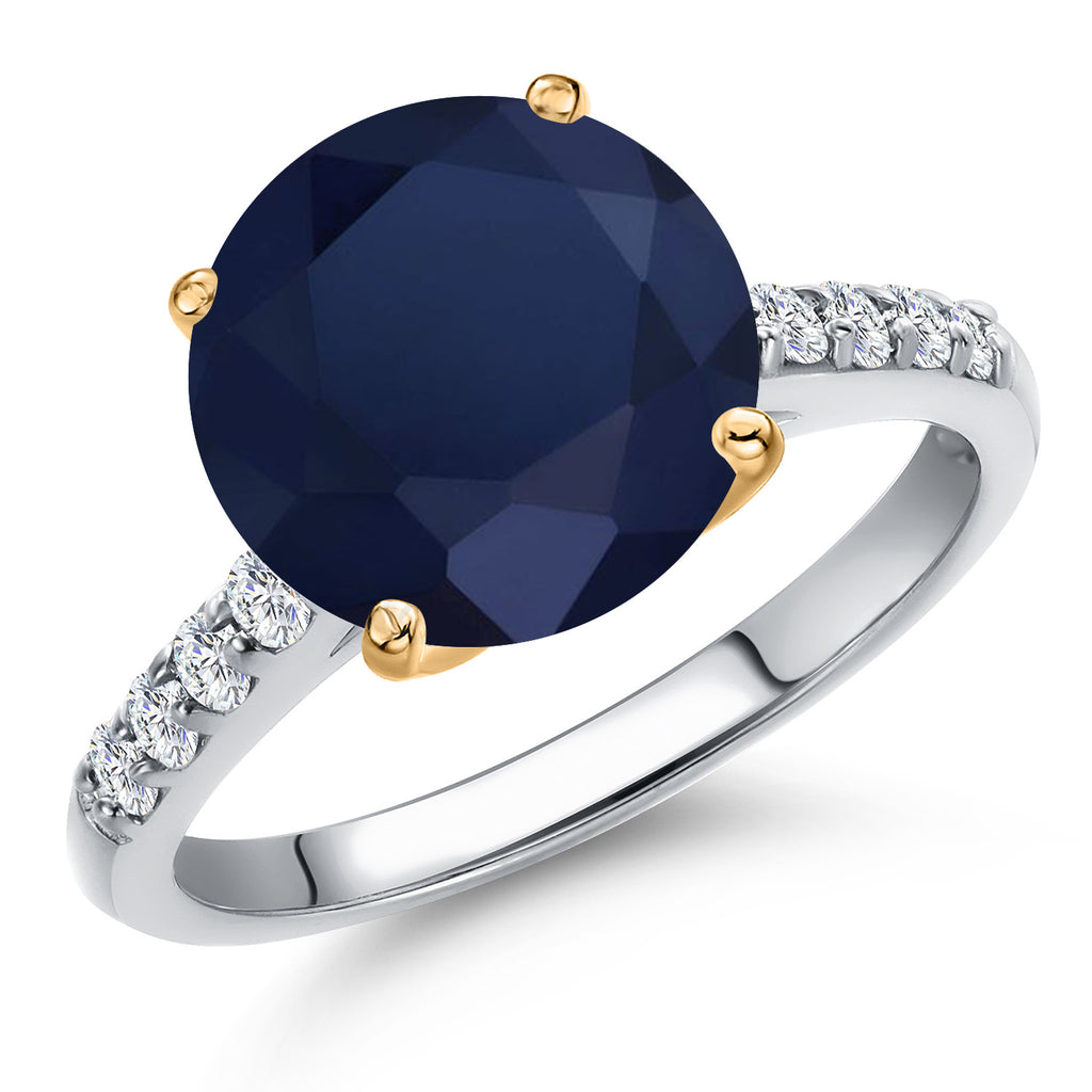 Blue Sapphire - September_6_Ring in 10K Two Tone Gold