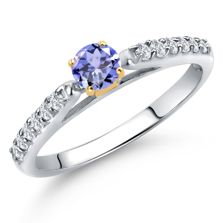 Tanzanite - December_5_Ring in 925 Sterling Silver and 10K Yellow Gold