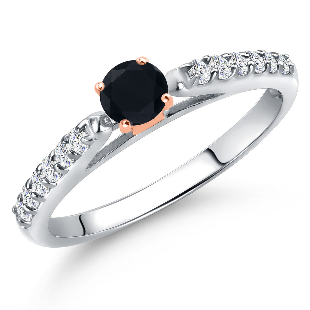 Onyx - December_9_Ring in 925 Sterling Silver and 10K Rose Gold