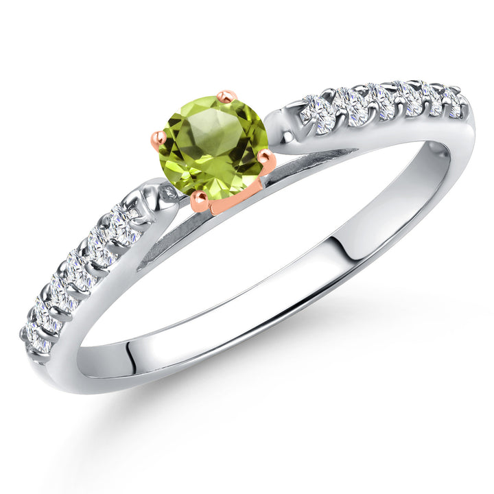 Peridot - August_5_Ring in 925 Sterling Silver and 10K Rose Gold