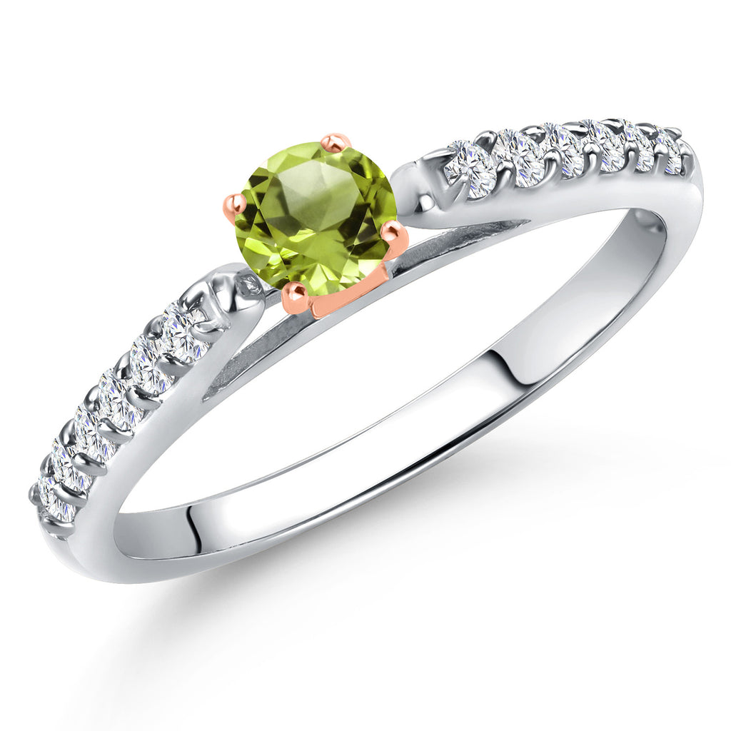 Peridot - August_6_Ring in 925 Sterling Silver and 10K Rose Gold