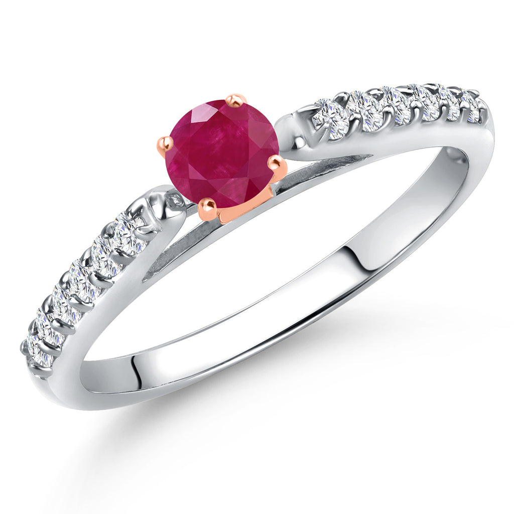 Ruby - July_6_Ring in 925 Sterling Silver and 10K Rose Gold