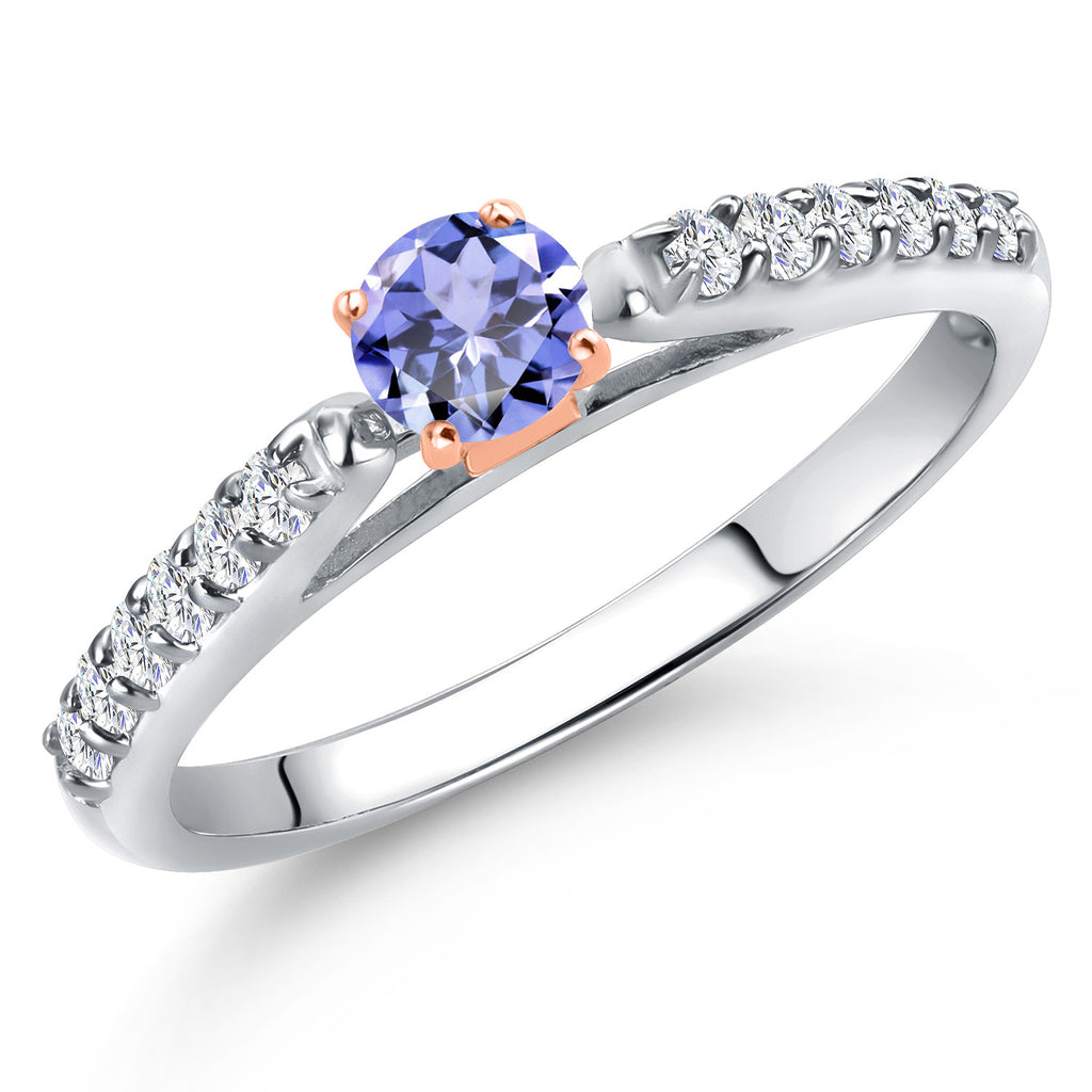Tanzanite - December_7_Ring in 925 Sterling Silver and 10K Rose Gold
