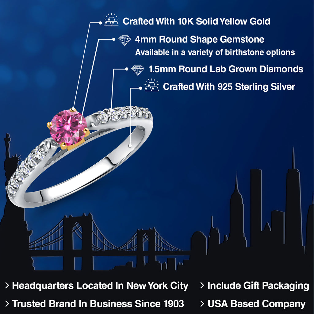 Ring in 925 Sterling Silver and 10K Yellow Gold