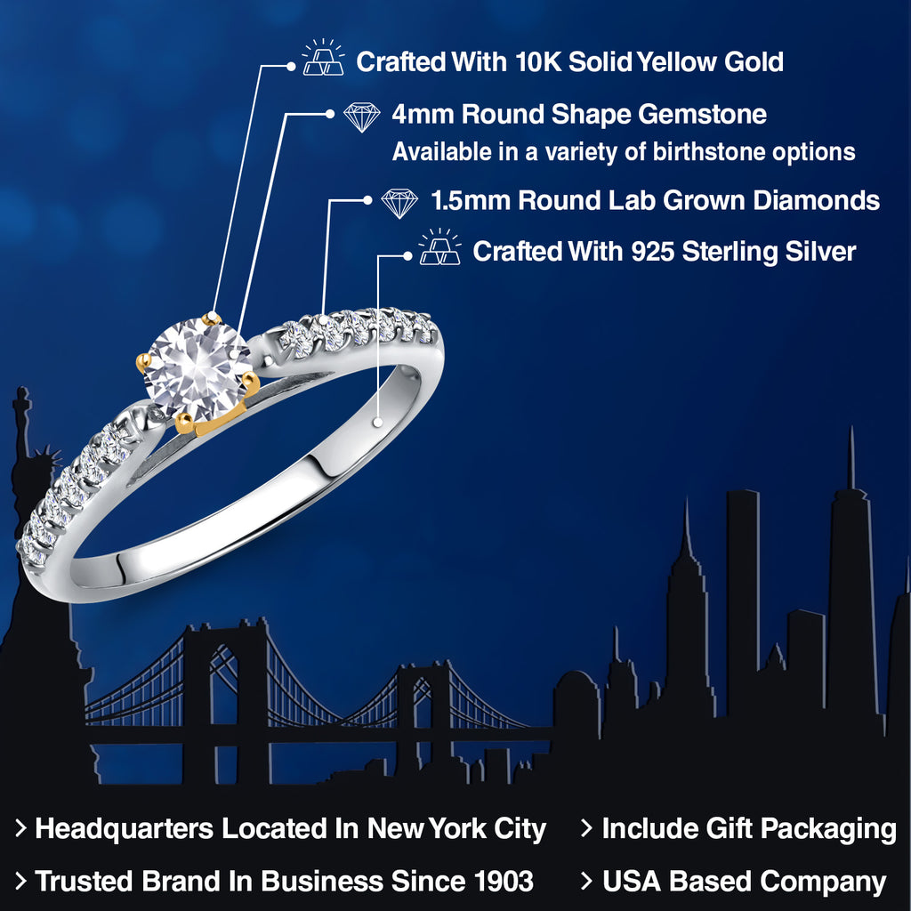 Ring in 925 Sterling Silver and 10K Yellow Gold