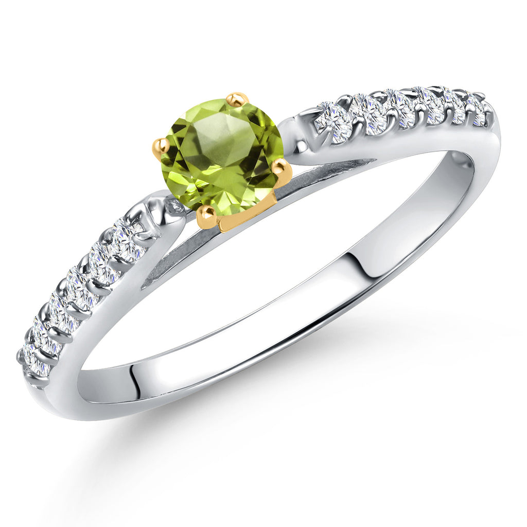 Peridot - August_6_Ring in 925 Sterling Silver and 10K Yellow Gold