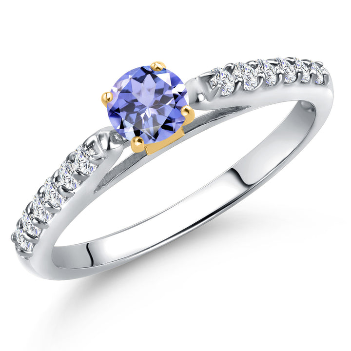 Tanzanite - December_5_Ring in 925 Sterling Silver and 10K Yellow Gold