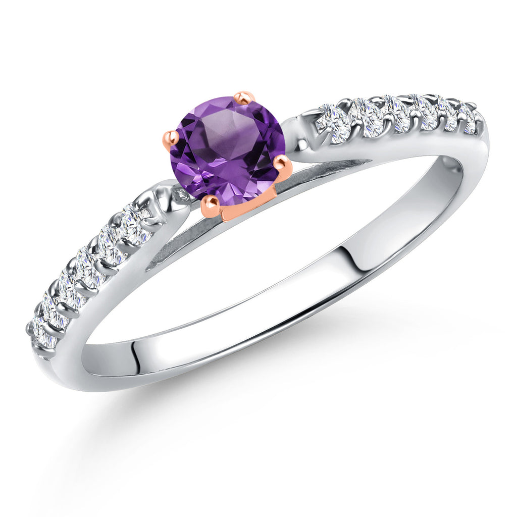 Amethyst - February_8_Ring in 10K Two Tone Gold