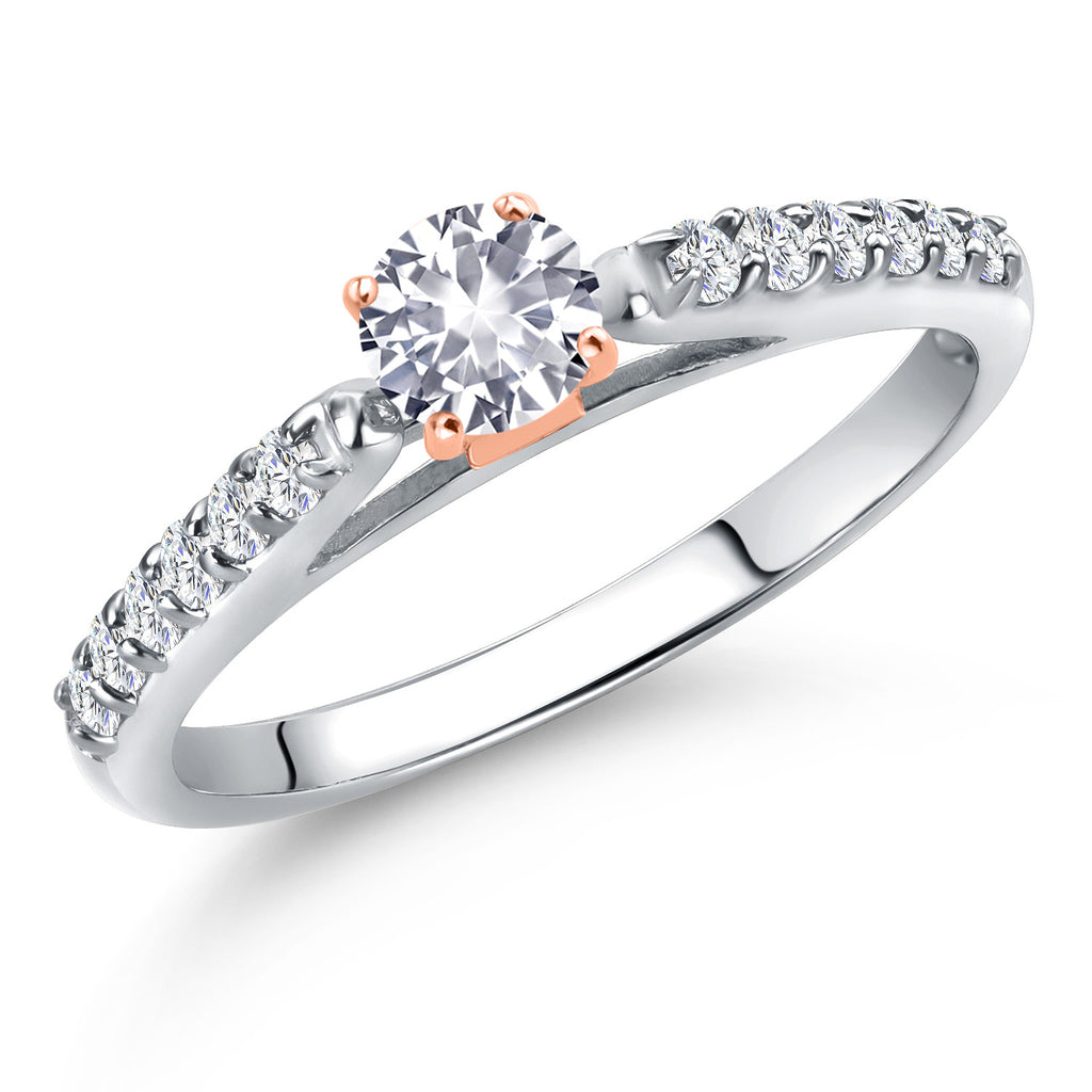 White Created Sapphire - September_7_Ring in 10K Two Tone Gold