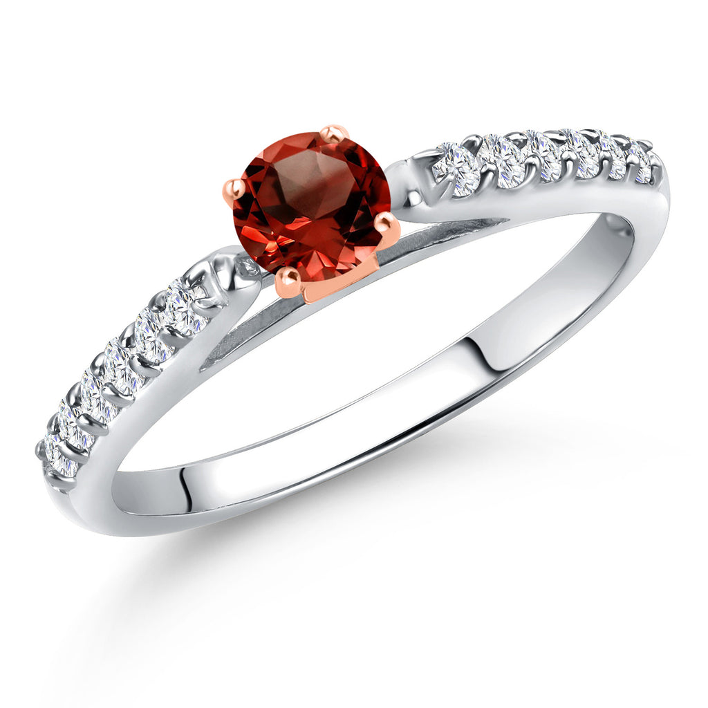 Garnet - January_9_Ring in 10K Two Tone Gold