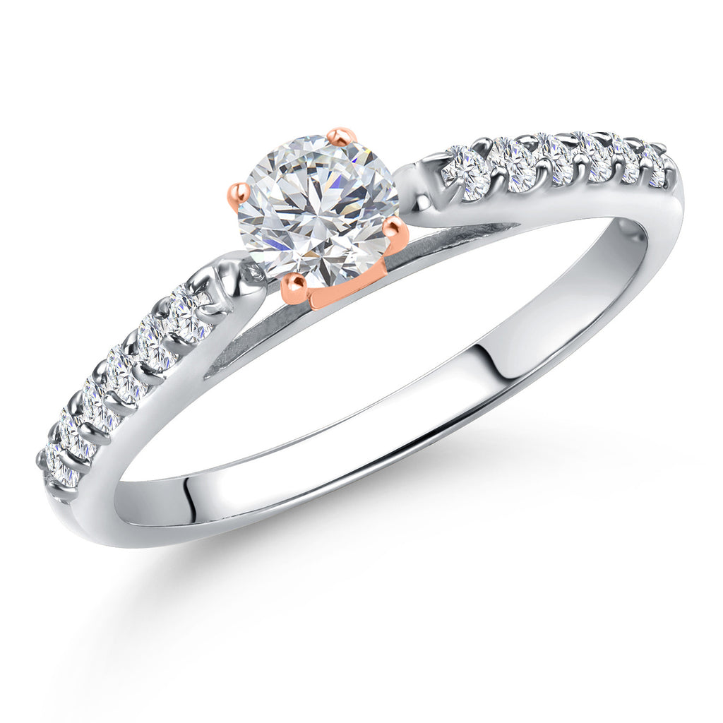 White Lab Grown Diamond - April_8_Ring in 10K Two Tone Gold