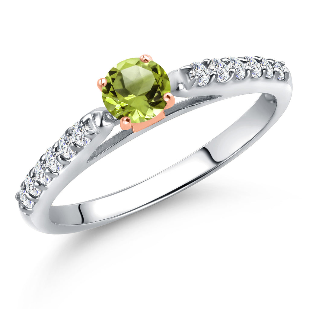 Peridot - August_8_Ring in 10K Two Tone Gold