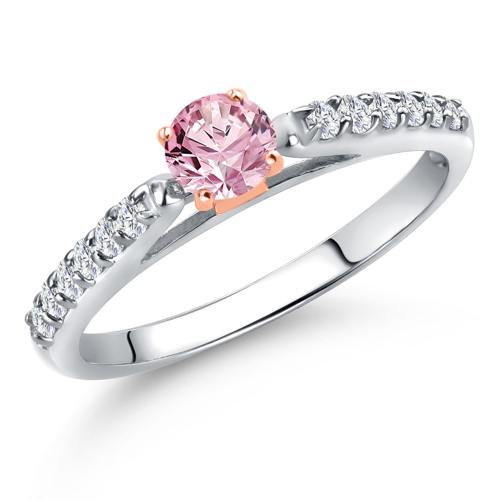 Pink Lab Grown Diamond - April_8_Ring in 10K Two Tone Gold