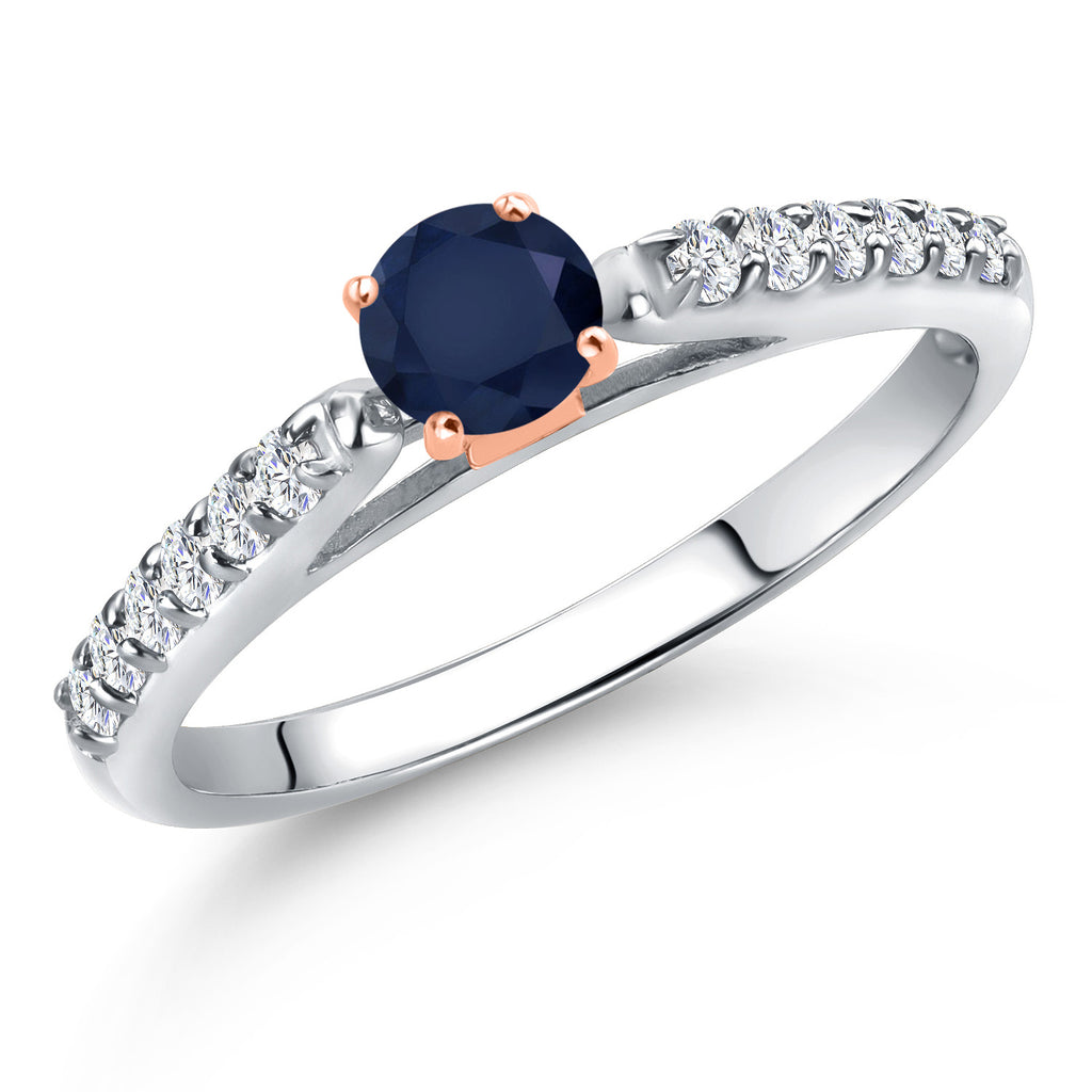 Blue Sapphire - September_8_Ring in 10K Two Tone Gold