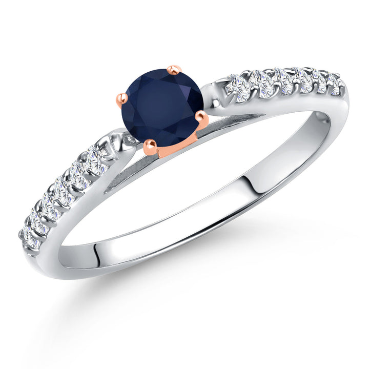 Blue Sapphire - September_7_Ring in 10K Two Tone Gold