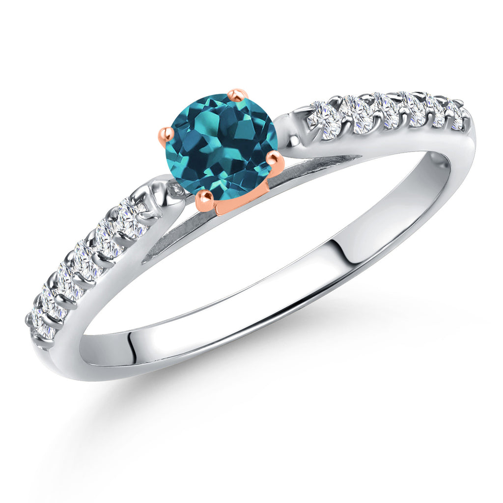 London Blue Topaz - November_9_Ring in 10K Two Tone Gold