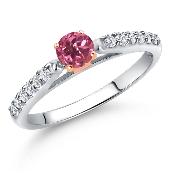 Pink Tourmaline - October_5_Ring in 10K Two Tone Gold