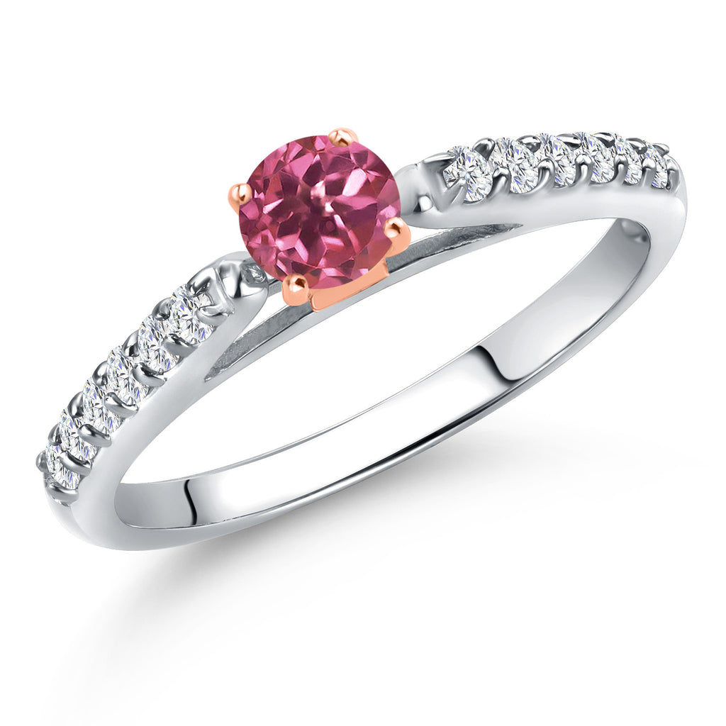 Pink Tourmaline - October_7_Ring in 10K Two Tone Gold