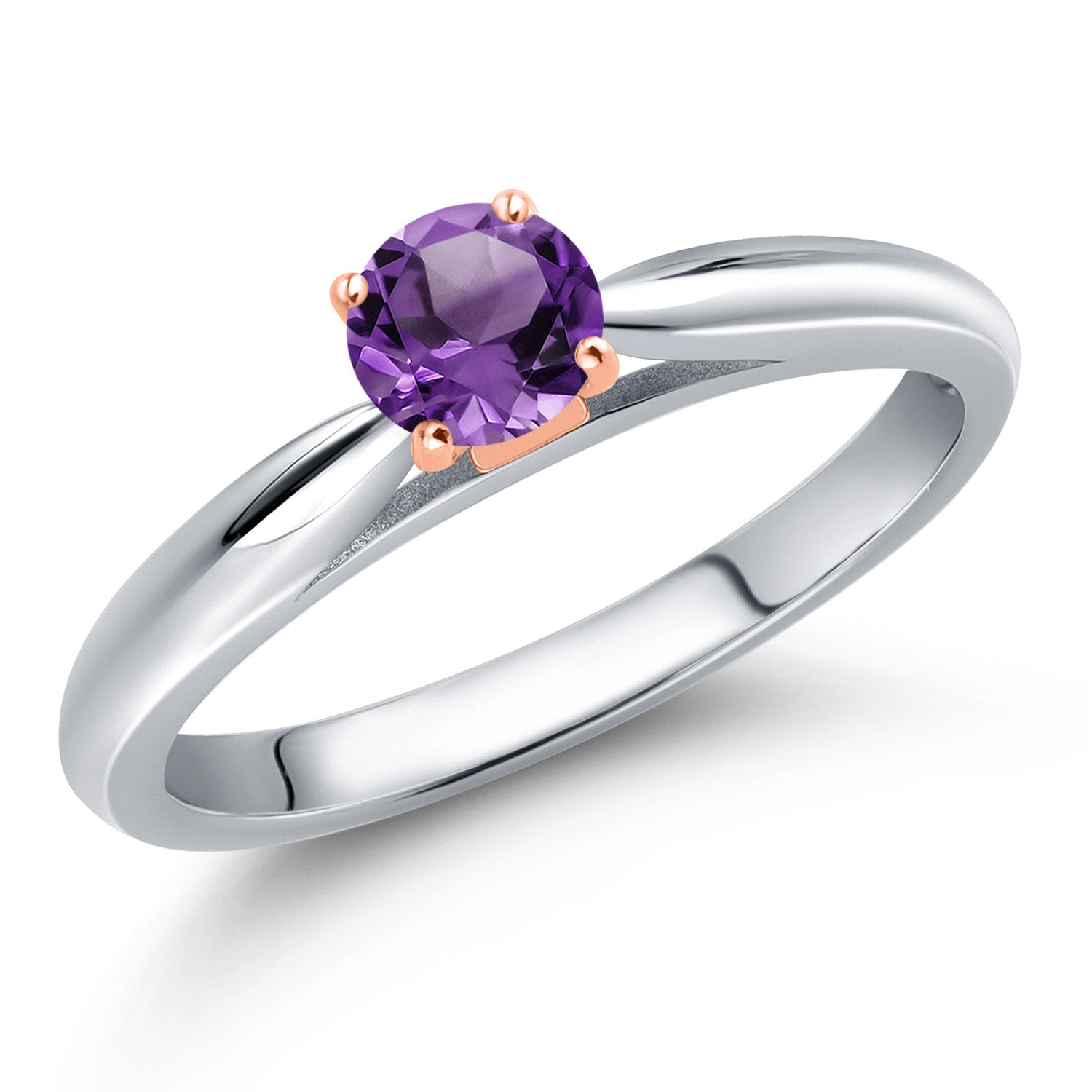Amethyst - February_8_Ring in 10K Two Tone Gold