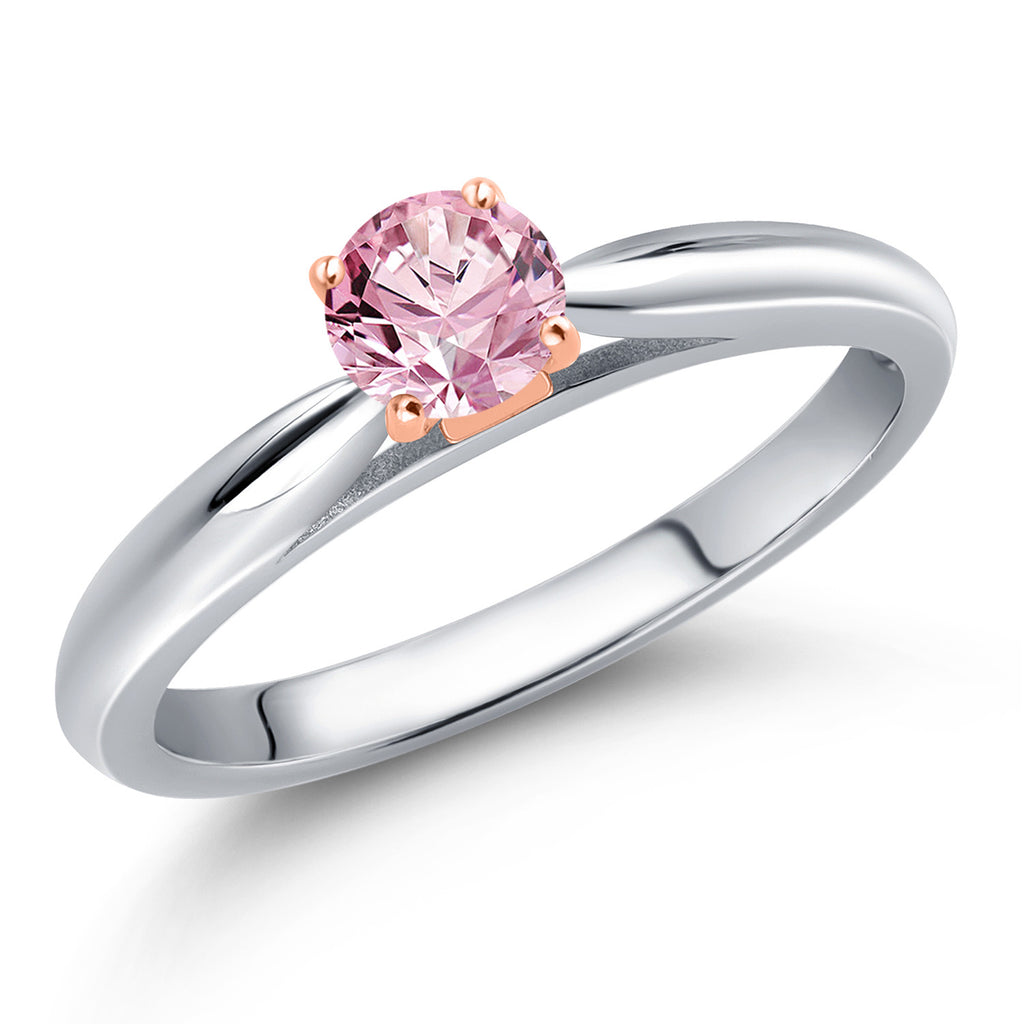 Pink Lab Grown Diamond - April_6_Ring in 10K Two Tone Gold