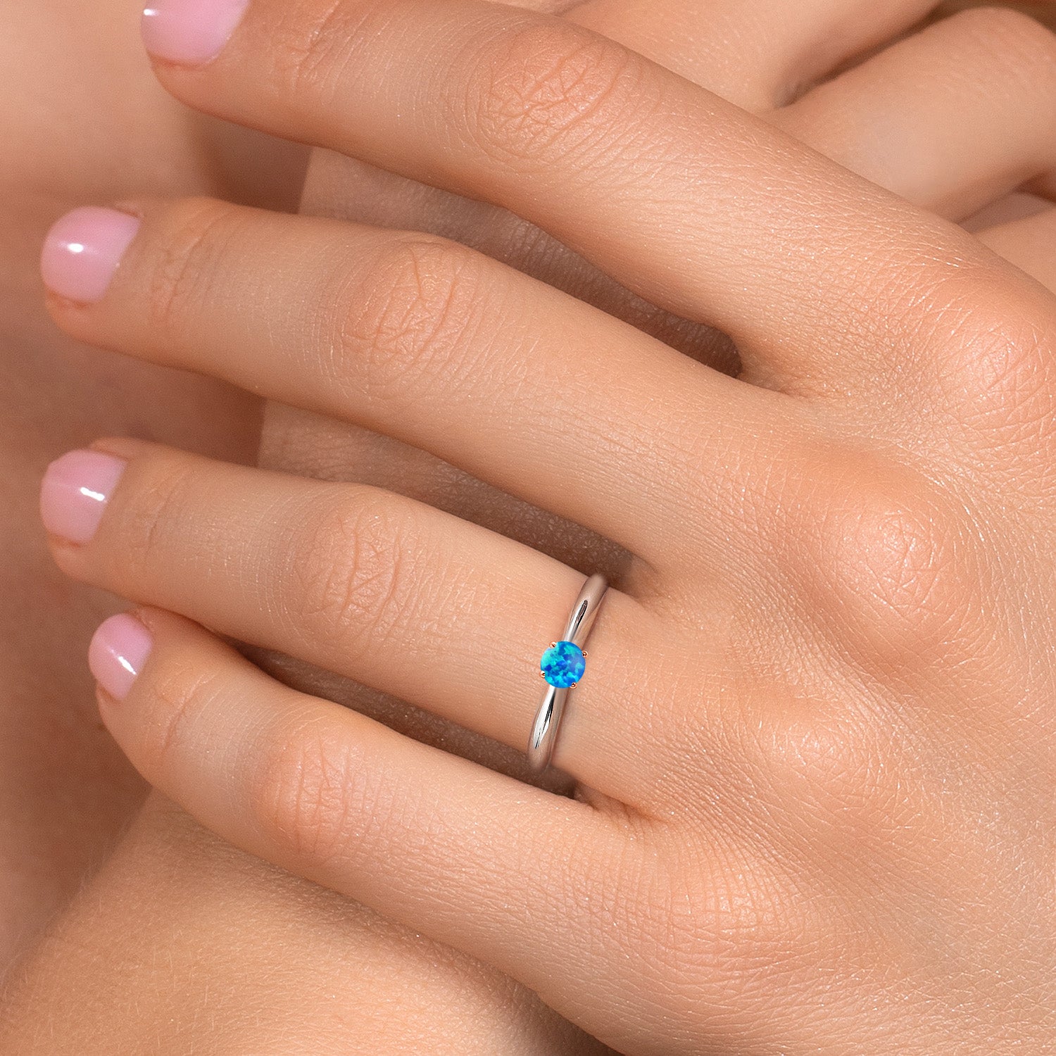 Opal_5_Ring in 925 Sterling Silver and 10K Rose Gold