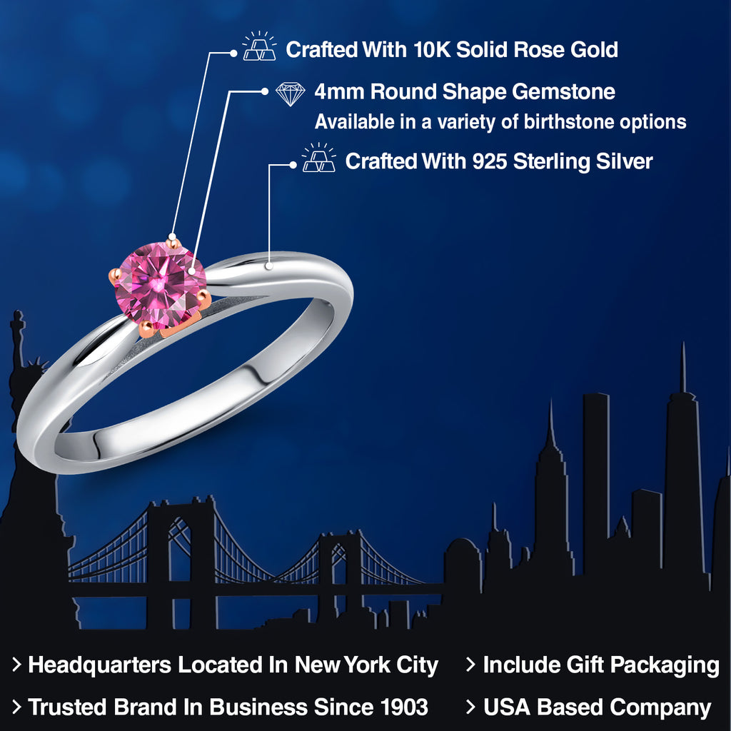 Ring in 925 Sterling Silver and 10K Rose Gold