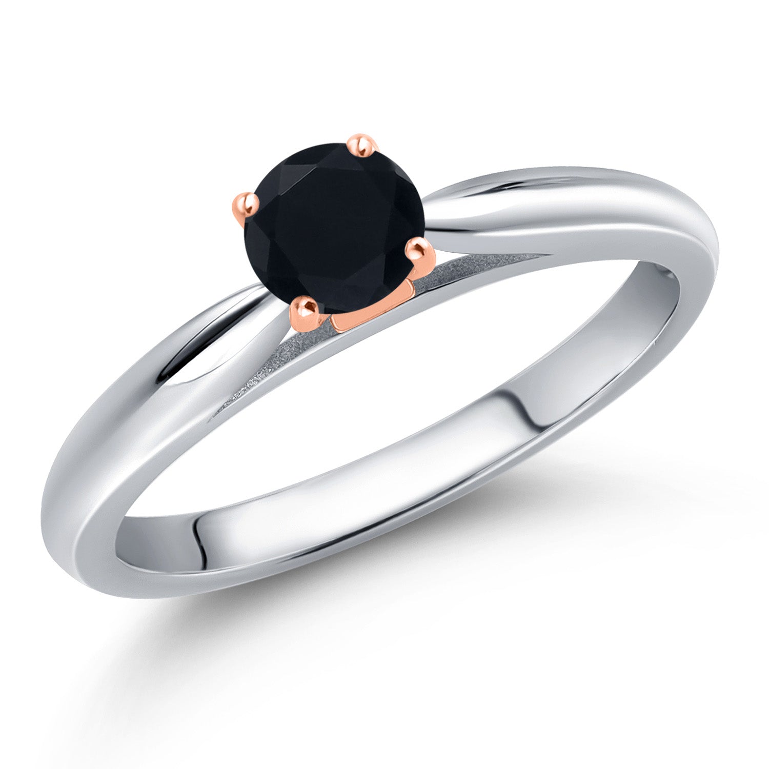 Onyx - December_7_Ring in 925 Sterling Silver and 10K Rose Gold