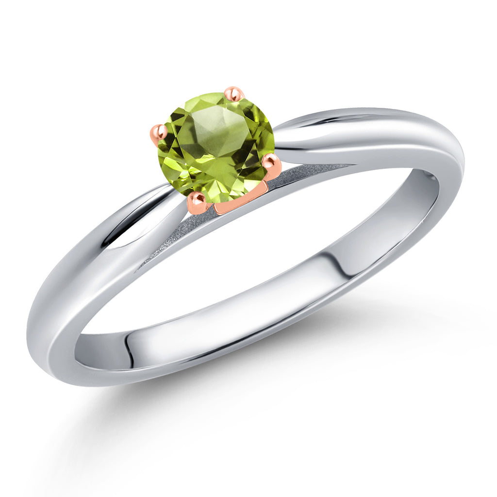 Peridot - August_6_Ring in 925 Sterling Silver and 10K Rose Gold