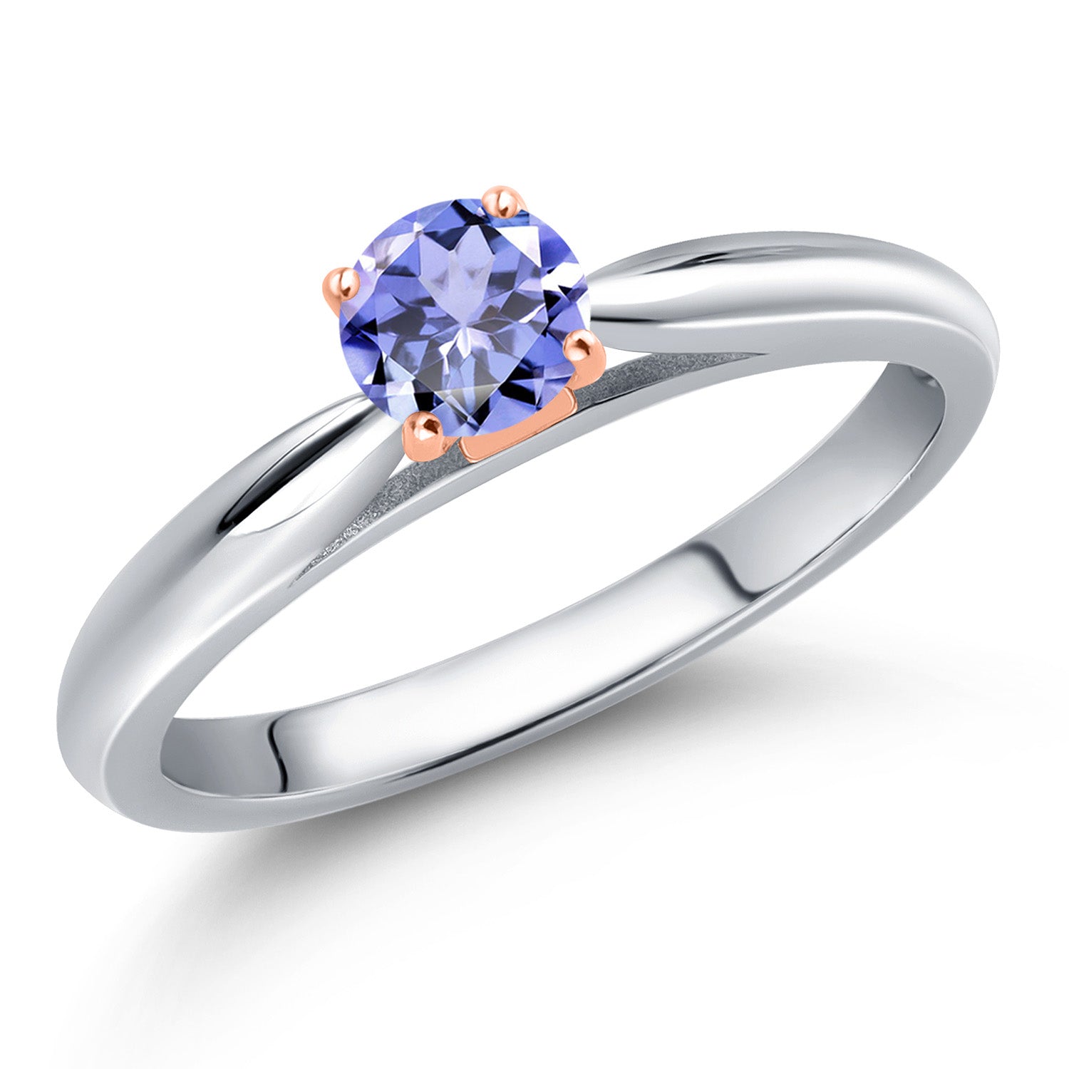 Tanzanite - December_7_Ring in 925 Sterling Silver and 10K Rose Gold